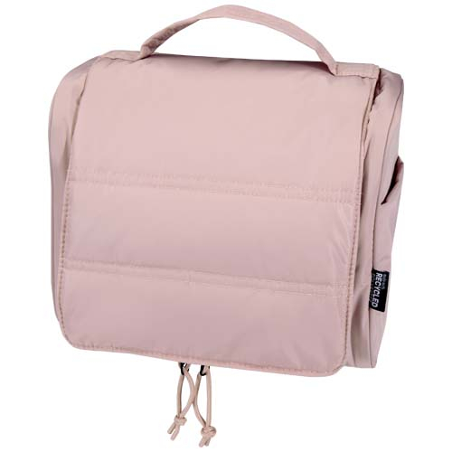 Trousse toilette suspendue recyclée personnalisable Puffer Rose poudré